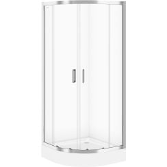 Set zuhanykabin Cersanit Arteco S157-001, félkör alakú zuhanytálca Cersanit Tako S204-003