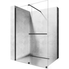 Rea Cortis Black zuhanykabin fal walk-in 120 cm fekete félfényes/átlátszó üveg REA-K8880