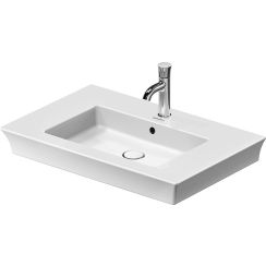 Duravit White Tulip mosdótál 75x49 cm négyszögletes beépíthető fehér 2363750000