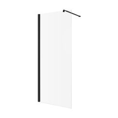 Invena zuhanykabin fal walk-in 120 cm fekete matt üveg/átlátszó üveg AK-32-124