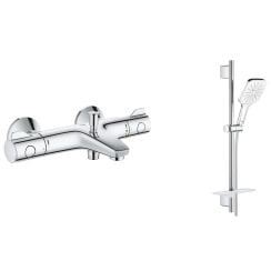 Készlet kád és zuhany csaptelep Grohe Grohtherm 800 34567000, zuhany készlet Grohe Vitalio SmartActive 26596000