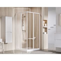 Ravak Supernova zuhanyajtók 90 cm tolható fehér fényes/átlátszó üveg 14V701O2Z1