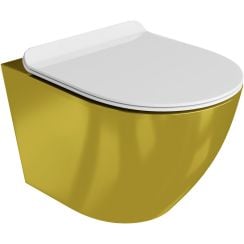 LaVita Sofi Slim Gold/White wc csésze lassú záródású ülőkével függesztett perem nélkül 5900378319047