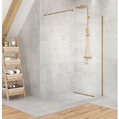 New Trendy Velio Satin Gold zuhanykabin fal walk-in 70 cm arany félfényes/átlátszó üveg D-0198B