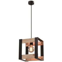 Candellux Varna függőlámpa 1x40 W fekete-fa 31-78513