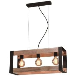 Candellux Varna függőlámpa 3x40 W fekete-fa 33-79077