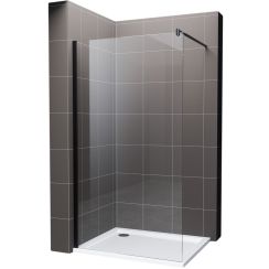 Hagser Bertina zuhanykabin fal walk-in 120 cm fekete matt üveg/átlátszó üveg HGR30000022