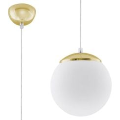 Sollux Lighting Ugo függőlámpa 1x60 W fehér-arany SL.0715