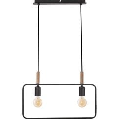 Candellux Frame függőlámpa 2x60 W fekete-fa 32-73518