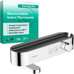 Hansgrohe ShowerTablet kád és zuhany csaptelep fali z termosztáttal króm 24340000
