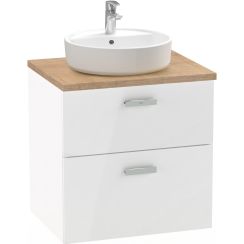 Roca Victoria Pro szekrény pulttal 60.5x46x56.5 cm álló, mosdó alatti fehér-tölgy A851899806