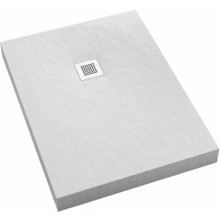 Schedpol New Horizons White Stone téglalap zuhanytálca + előlap 90x80 cm fehér 3.3355/B/ST-M2