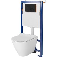 Készlet WC csésze Cersanit City K35-025, beépíthető keret Cersanit Tech Line Opti K97-492, K98-0146, K97-500