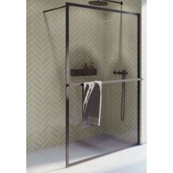 Riho Lucid zuhanyfal 120 cm fekete matt/átlátszó üveg G005027121