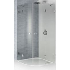 Riho Scandic zuhanykabin 120x120 cm félkör alakú fekete matt/átlátszó üveg G001109121