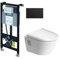 Készlet beépíthető keret Duravit DuraSystem WD1011000000, WC csésze lassú záródású ülőkével Duravit D-Neo 45870900A1, WD5001031000