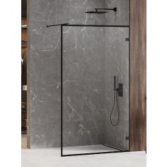 New Trendy Avexa zuhanyfal 140 cm fekete félfényes/átlátszó üveg EXK-2664