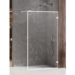 New Trendy Avexa White zuhanykabin fal walk-in 130 cm fehér matt üveg/átlátszó üveg EXK-2998
