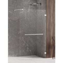 New Trendy Avexa White zuhanykabin fal walk-in 120 cm fehér matt üveg/átlátszó üveg EXK-2945