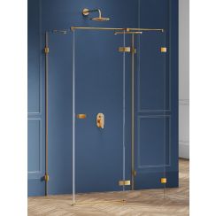 New Trendy Avexa Gold Brushed zuhanykabin 120x90 cm négyszögletes arany csiszolt/átlátszó üveg EXK-3126