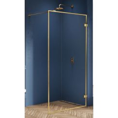 New Trendy Avexa Gold Brushed zuhanykabin fal walk-in 120 cm arany csiszolt/átlátszó üveg EXK-3137