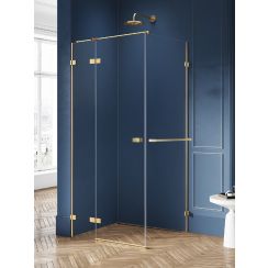 New Trendy Avexa Gold Brushed zuhanykabin 110x70 cm négyszögletes arany csiszolt/átlátszó üveg EXK-3028