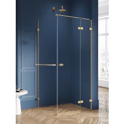 New Trendy Avexa Gold Brushed zuhanykabin 110x70 cm négyszögletes arany csiszolt/átlátszó üveg EXK-3058