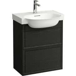 Laufen The New Classic szekrény 57.6x31.6x67.7 cm mosdókagyló alá akasztható fekete-tölgy H4060320856281