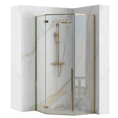 Rea Diamond zuhanykabin 100x100 cm arany fényes/átlátszó üveg REA-K6616
