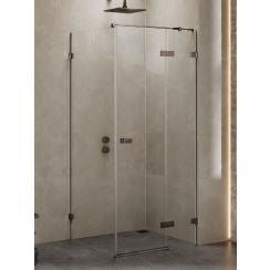 New Trendy Avexa Gunmetal Brushed zuhanykabin 120x100 cm négyszögletes csiszolt/átlátszó üveg EXK-3375