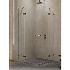 New Trendy Avexa Gunmetal Brushed zuhanykabin 120x80 cm négyszögletes csiszolt/átlátszó üveg EXK-3398
