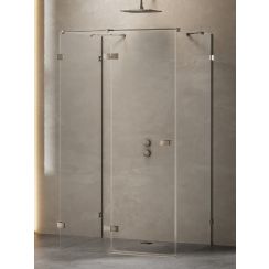 New Trendy Avexa Gunmetal Brushed zuhanykabin 120x80 cm négyszögletes csiszolt/átlátszó üveg EXK-3428