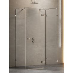 New Trendy Avexa Gunmetal Brushed zuhanykabin 120x90 cm négyszögletes csiszolt/átlátszó üveg EXK-3459