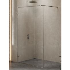 New Trendy Avexa Gunmetal Brushed zuhanykabin fal walk-in 70 cm csiszolt/átlátszó üveg EXK-3509