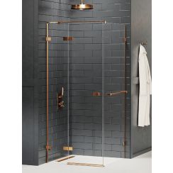 New Trendy Avexa Copper Brushed zuhanykabin 120x110 cm négyszögletes réz csiszolt/átlátszó üveg EXK-3633