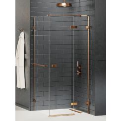 New Trendy Avexa Copper Brushed zuhanykabin 90x90 cm négyzet réz csiszolt/átlátszó üveg EXK-3643