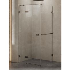 New Trendy Avexa Gunmetal Brushed zuhanykabin 120x120 cm négyzet csiszolt/átlátszó üveg EXK-3287