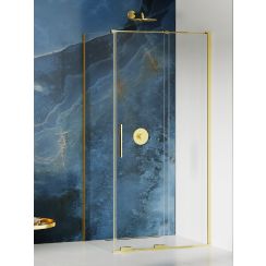New Trendy Smart Light Gold zuhanykabin 100x80 cm négyszögletes arany fényes/átlátszó üveg EXK-4228