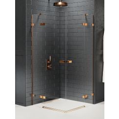 New Trendy Avexa Copper Brushed zuhanykabin 90x120 cm négyszögletes réz csiszolt/átlátszó üveg EXK-3674