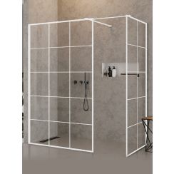 New Trendy New Modus White walk-in zuhanykabin 150x100 cm négyszögletes fehér matt/üveg mintával EXK-2311