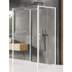 New Trendy Prime White zuhanykabin 120x100 cm négyszögletes fehér matt/átlátszó üveg K-1571