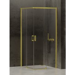 New Trendy Prime Light Gold zuhanykabin 80x70 cm négyszögletes arany fényes/átlátszó üveg D-0416A/D-0415A