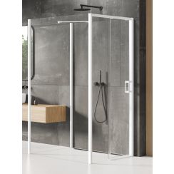 New Trendy Prime White zuhanykabin 120x110 cm négyszögletes fehér matt/átlátszó üveg K-1628