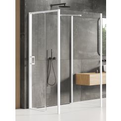New Trendy Prime White zuhanykabin 110x100 cm négyszögletes fehér matt/átlátszó üveg K-1431