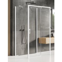 New Trendy Prime White zuhanykabin 120x80 cm négyszögletes fehér matt/átlátszó üveg K-1041
