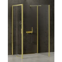 New Trendy Prime Light Gold zuhanykabin 120x110 cm négyszögletes arany fényes/átlátszó üveg K-1640