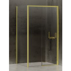 New Trendy Prime Light Gold zuhanykabin 160x100 cm négyszögletes arany fényes/átlátszó üveg K-1463