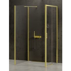 New Trendy Prime Light Gold zuhanykabin 120x100 cm négyszögletes arany fényes/átlátszó üveg K-1179
