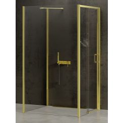 New Trendy Prime Light Gold zuhanykabin 120x110 cm négyszögletes arany fényes/átlátszó üveg K-1556