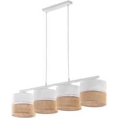 TK Lighting Linobianco függőlámpa 4x15 W fehér-barna 6576